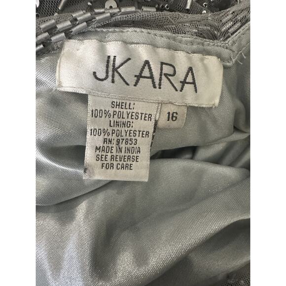 JKARA Beaded Sequin Mesh Evening Dress Plus Size 16 Mother Of Bride Formal NWT - Picture 9 of 16